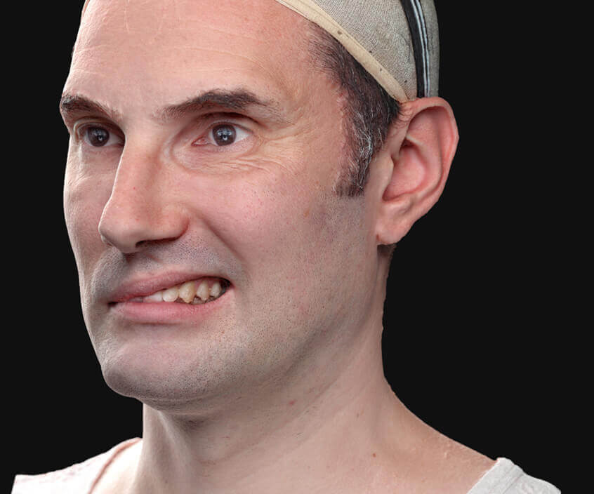 Rendu 3D à partir d'un scan facial de Scan Engine Rendu 3D d'un modèle humain par Scan Engine, studio de scan 3D basé à Paris