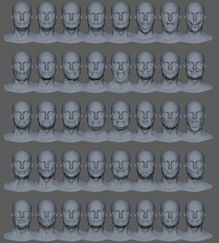 Blendshapes and high poly blendshape scanning services